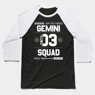 Zodiac Majesty Gemini Squad White Baseball T-Shirt